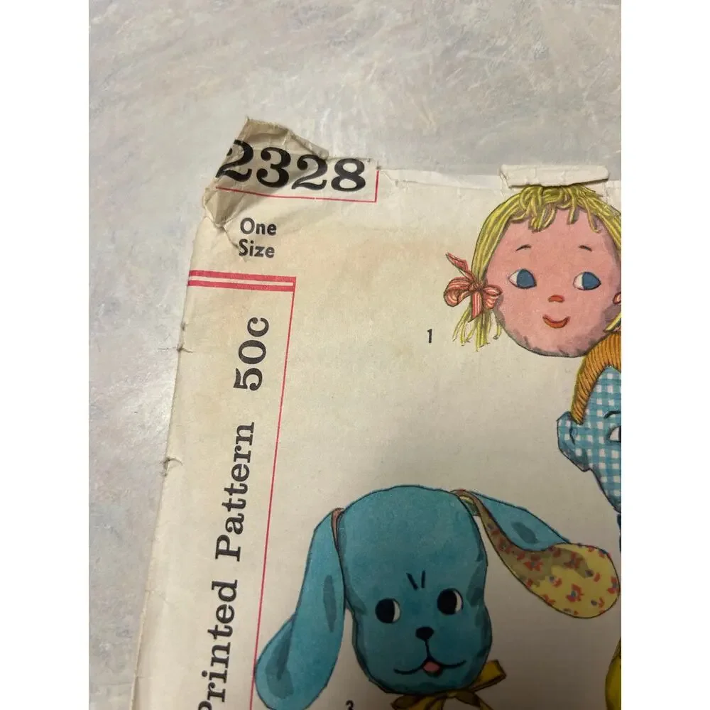 Vintage 1950's Simplicity‎ Pattern #2328 Six Playmate Pillows